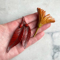Carved Wood Brooches
